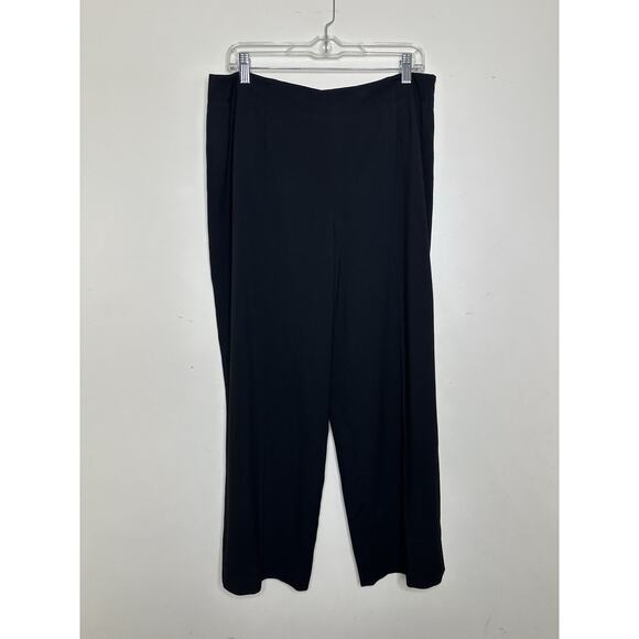 Vintage Talbots Size 14P Petite Italian Fabric Black Crop Dress Pants Side Zip - Picture 1 of 8